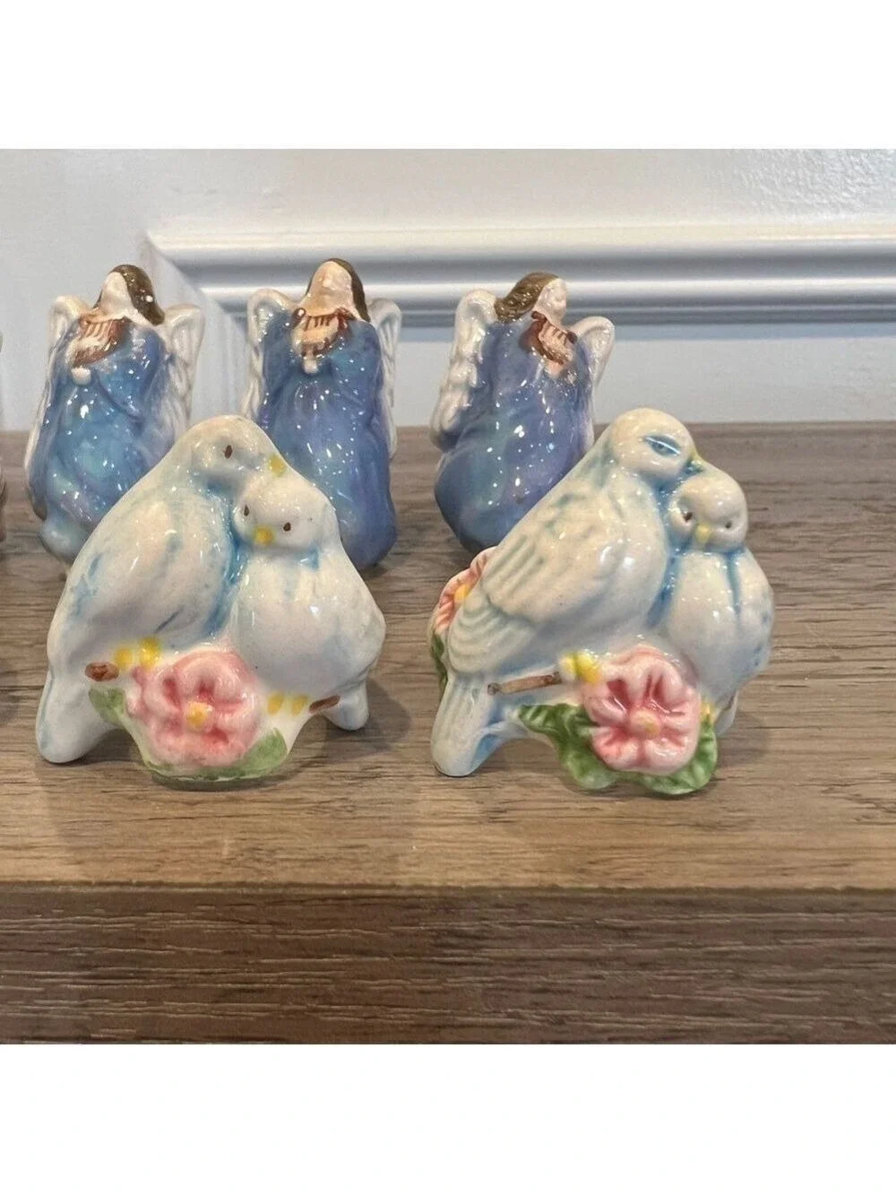 Vintage 1983 Avon Love Birds Doves and Angels Candle Huggers/Napkin Holder